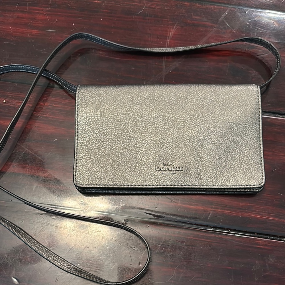 Coach Pewter Gray Leather Crossbody Bag
